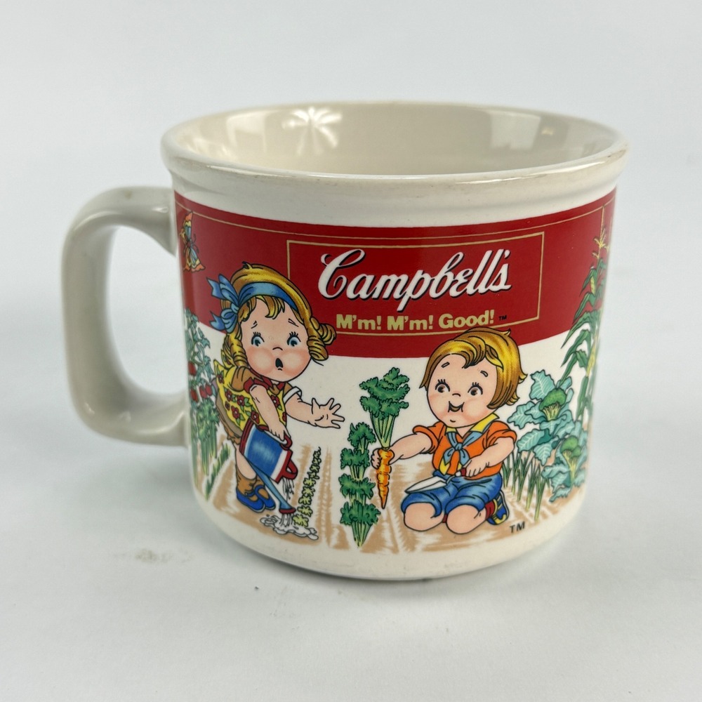 Vintage 1993 Campbell's Soup Mug Westwood Campbell's Kids Gardening Red White
